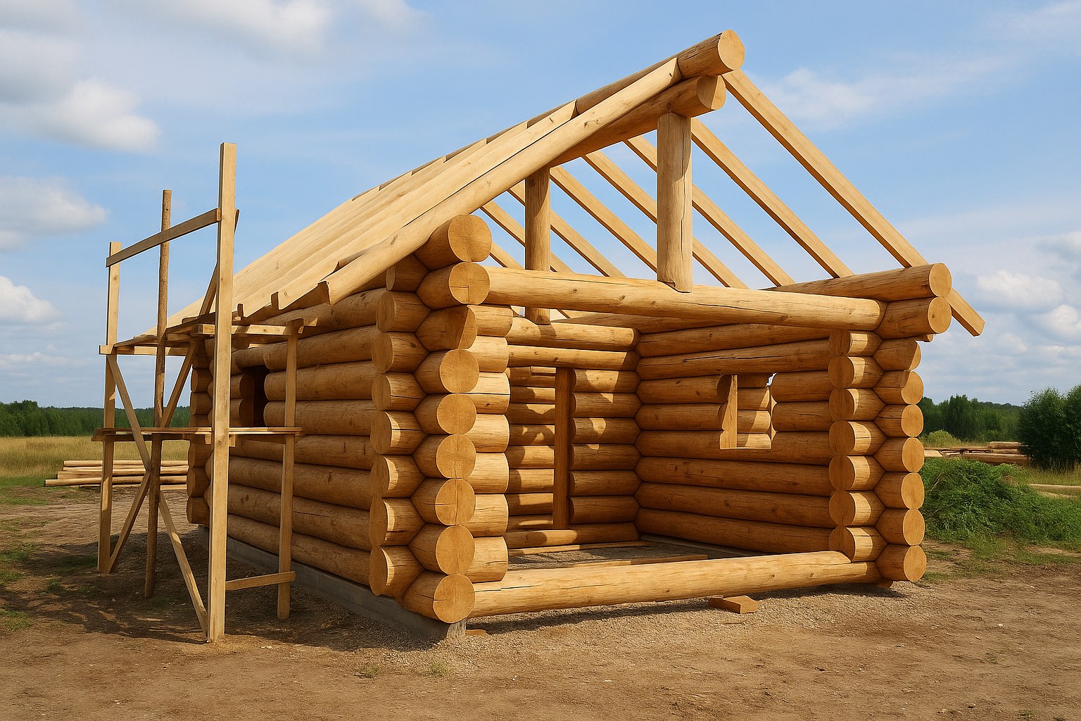 Countryside — illustrative photo (log cabin timber frame)