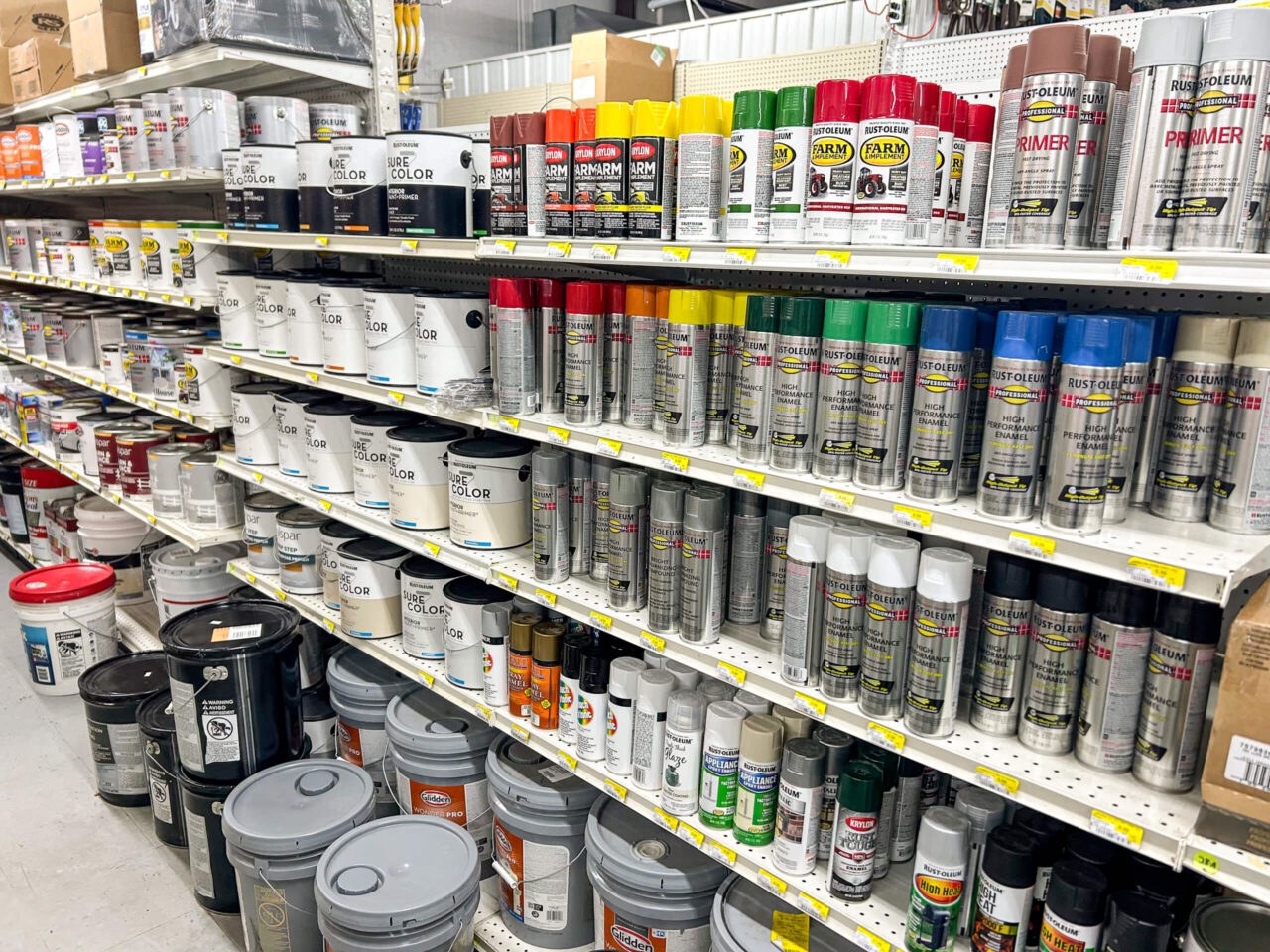 Diefenbaker — illustrative photo (paint cans hardware store)