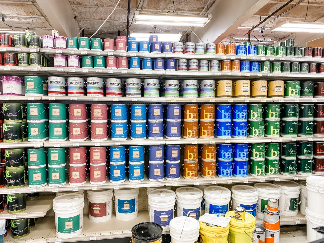 Greenridge — illustrative photo (paint cans hardware store)