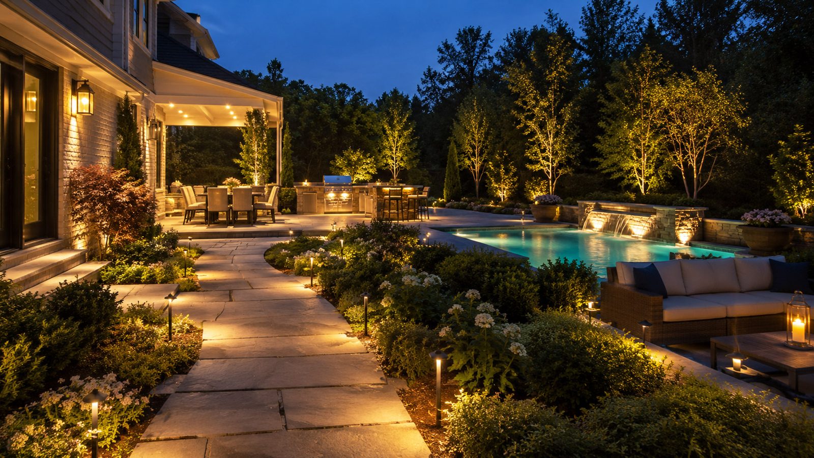 Evening garden view