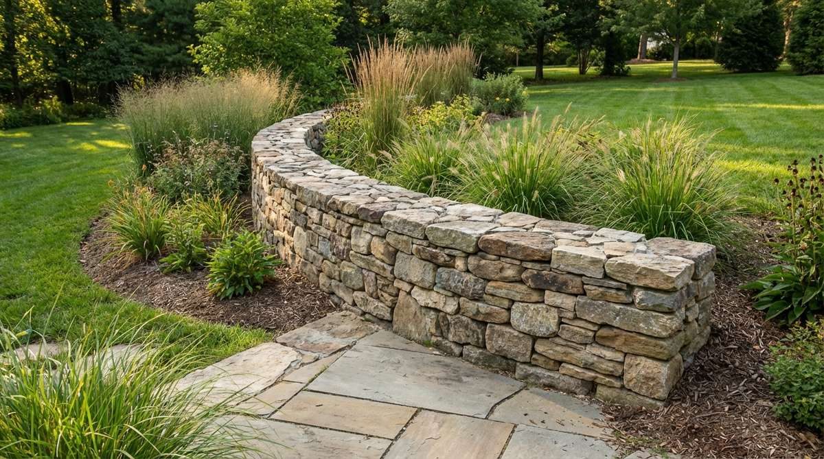 Stone garden wall