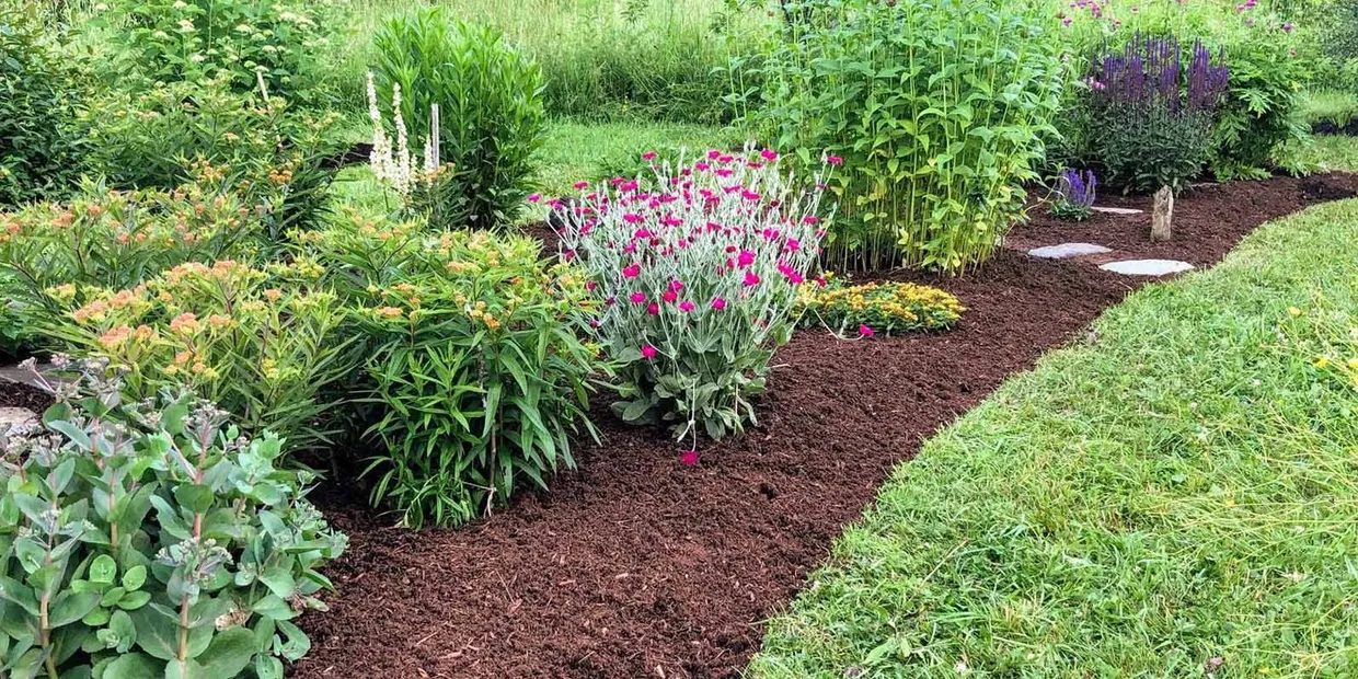Fresh mulch beds