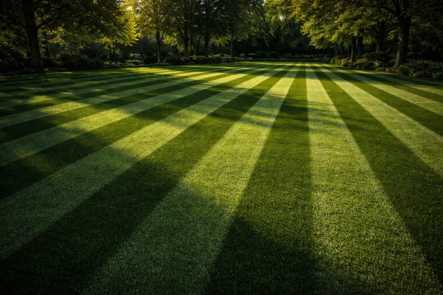 Freshly mowed lawn lines